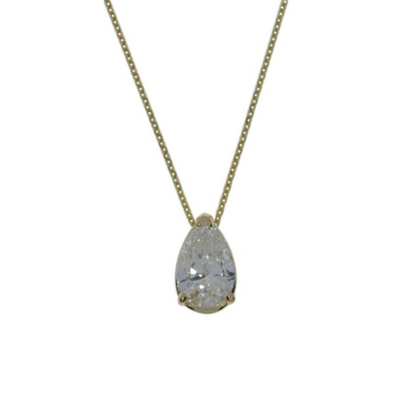 14Kt Gold 0.60 Ct Teardrop Lab Grown Diamond Solitaire Attached Diamond Pendant - Picture 3 of 6